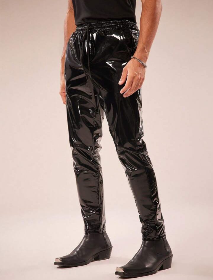 Men's Holographic Drawstring Waist Trousers